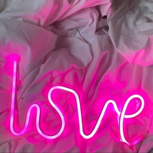 Neon Pink Light Up Love Sign